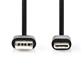 Kabel USB-A - USB-C, 1m, černý