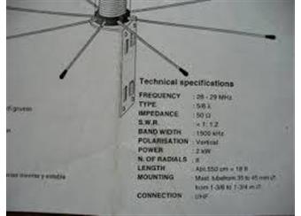anténa CB 5/8  Sirtel S2000 masivní perfektní antena radiály 8 ks