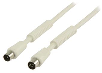 Účastnická šňůra 10m konektory IEC - rovné, s feritem, bílá