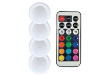 LED světýlko (RGB) s dálkovým ovládáním - set 4ks (3xAAA)