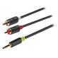 Stereo Audio Kabel 3.5mm jack Zástrčka - 2x CINCH Zástrčka 3m Antracit