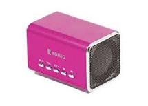 přehravač MP3 König mini  reproduktory 2x3W   skladem  fialová metalíza,vstup USB, mikro SD,Lion, baterie , nabíjení 5V z PC nebo zdroje