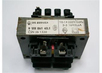 trafo 230/16V 0,6A oddělené vinutí ZVS Dubnica 9WN86140.1 s držákem pojistky