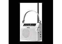 FM/AM Radio analogové přenosné, jemné ladění, bílé