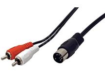 .Kabel DIN 5kolík konek - 2x cinch (RCA) konekt. 1m