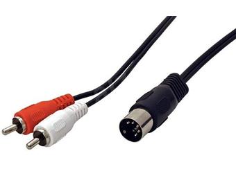 .Kabel DIN 5kolík konek - 2x cinch (RCA) konekt. 1m