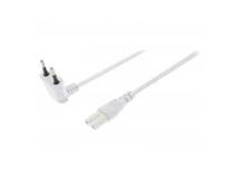 Napájecí kabel s 2P úhlovou koncovkou Euro 3m, bílý