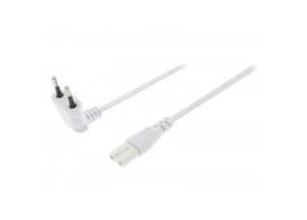 Napájecí kabel s 2P úhlovou koncovkou Euro 3m, bílý