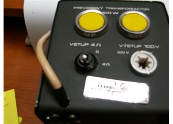 transformátor převodový PT100 vstup 4 ohm,výstup 100W Tesla
