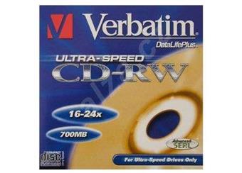 CD-RW VERBATIM 700MB 16-24X Balení 10ks cena 270 kč