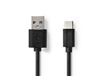 Kabel USB-A - USB-C, 2m, černý