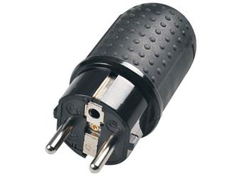 Vidlice do vlhka, přímá, IP44, černá, 16A, 3680W, 230V