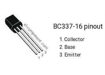 BC337-16 NPN, THT, 45V, 0,5A, 0,625W, TO92 bipolární tranz
