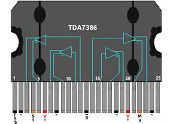 TDA7386 NF-KS 28V 5A 4x40W skladem 1 ks