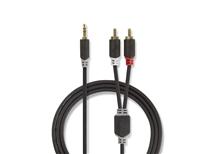 Stereo audio kabel 3.5mm jack zástrčka - 2x CINCH zástrčka 2m Antracit