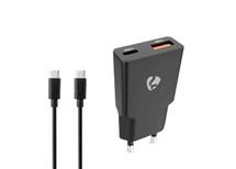 .... síťová nabíječka telefonů,30W 1,25-3A- koncepce GaN , funkce rychlého nabíjení 1,25 až 3A, výstupy1x  USB-A, 1x C v barvě,černá