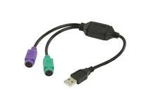 Kabel USB 2.0 USB A Zástrčka - 2x Zásuvka PS/2, 30cm