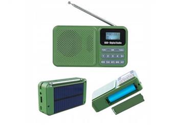 radio DAB+FM- přenosné Solar/ se Solárním panelem rozm 14x8 cm-novinka