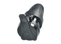 Zásuvka do vlhka, přímá, IP44, černá, 16A, 3680W, 230V
