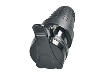 Zásuvka do vlhka, přímá, IP44, černá, 16A, 3680W, 230V