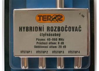 Ant. rozbočovač hybridní ČTYŘNÁSOBNÝ - č.106 ( IEC konektory)