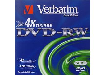 DVD-RW Verbatim 4,7GB 4x, Balení 10 ks cena 250 kč
