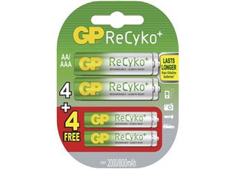 Baterie GP ReCyko 4x AA + 4x AAA 2000mAh